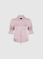 Veste à manches coude volants