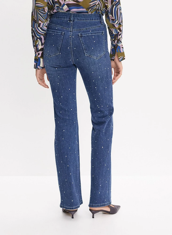 Embellished Straight Leg Jeans