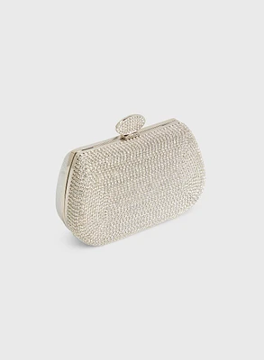 Crystal Embellished Box Clutch