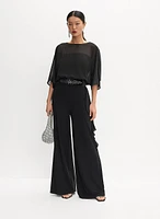 Chiffon Wide-Leg Jumpsuit