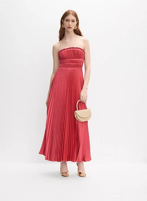 Satin Plissé Dress