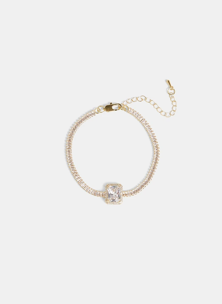 Cubic Zirconia Baguette Bracelet