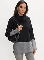 Colour-Block Tunic Sweater