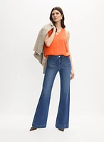 Blouse sans manches en crêpe