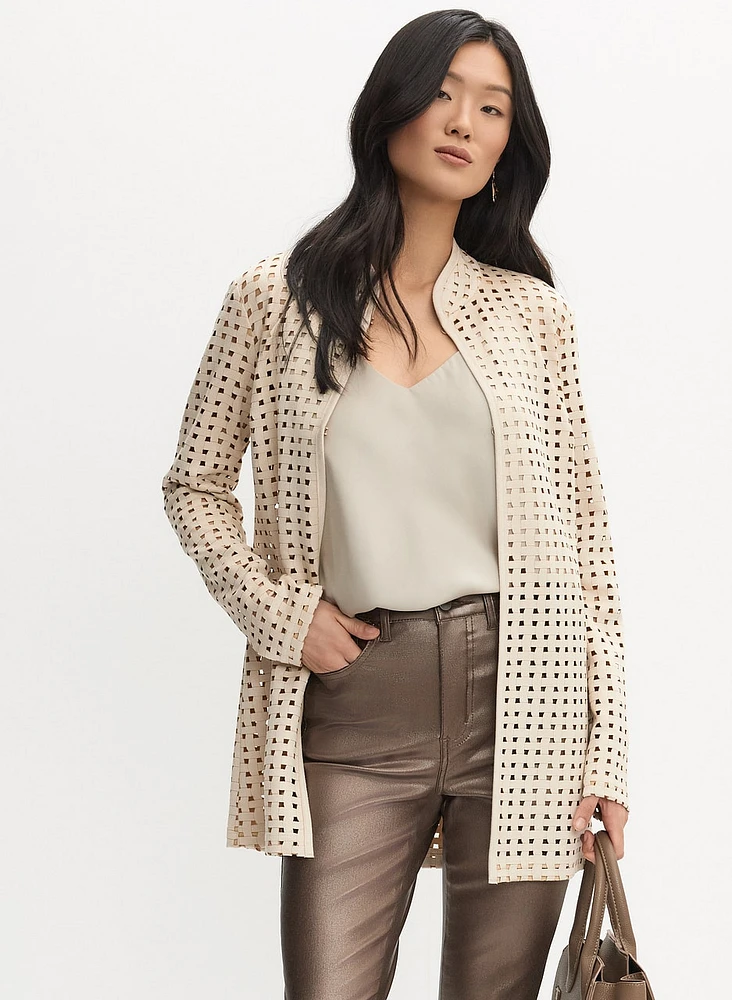 Joseph Ribkoff - Perforated Vegan Leather Jacket