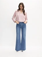 Rhinestone Wide-Leg Jeans