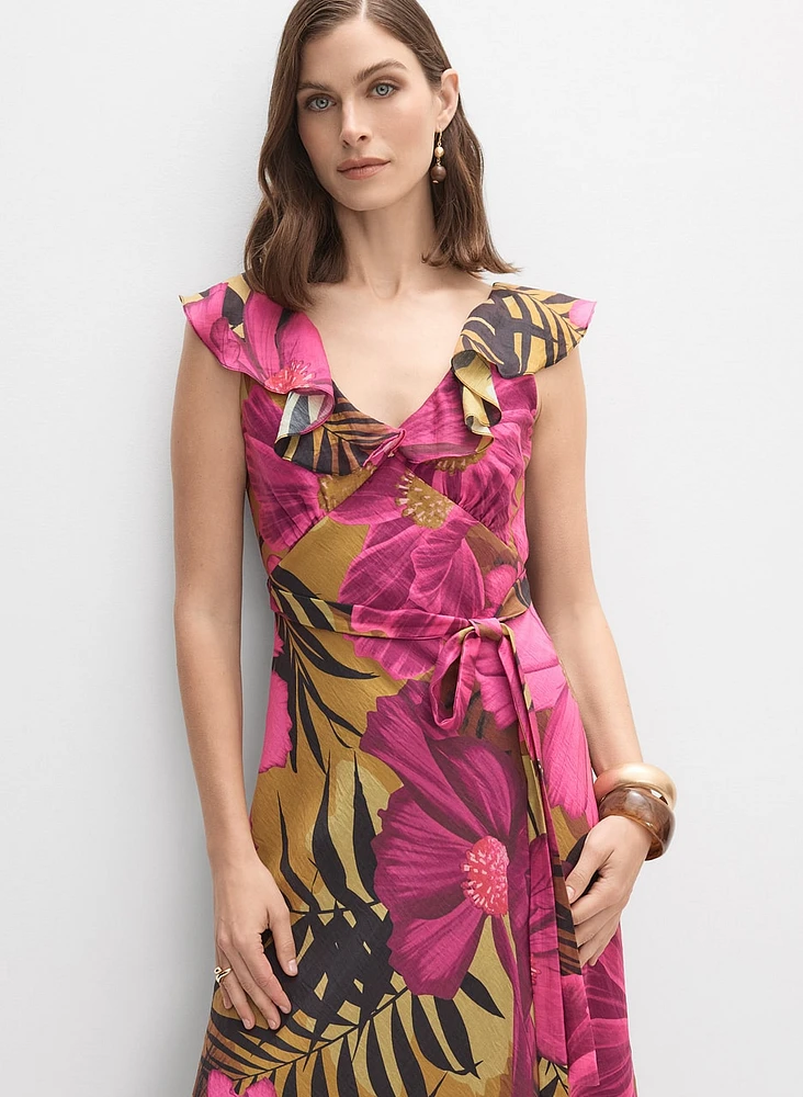 Robe florale à volants