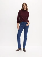 Mock Neck Rib Knit Sweater