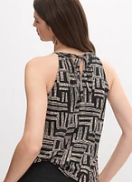 Sleeveless Geometric Print Top
