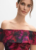 Tiered Off-Shoulder Floral Dress