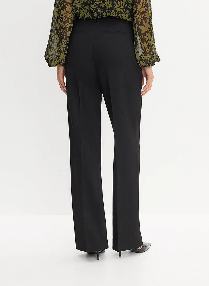 Wide-Leg Pintuck Pants