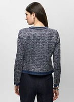 Denim Trim Bouclé Jacket