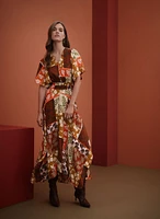 Patchwork Print Maxi Dress