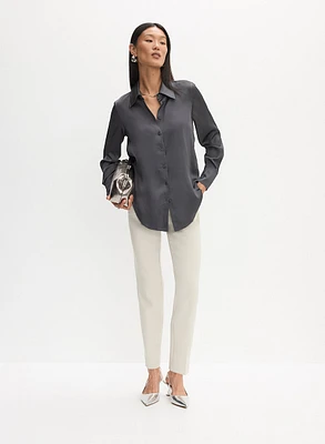 Blouse en satin et pantalon coupe Giselle