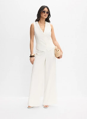 Button-Down Vest & Soho Wide-Leg Pants