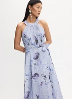 Robe de soirée florale à col licou