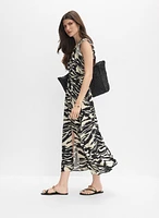 Robe froncée à motif animal