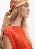 Sleeveless Open-Knit Sweater