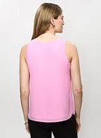 Sleeveless Crew Neck Blouse