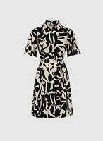 Geometric Print Shirt-Dress