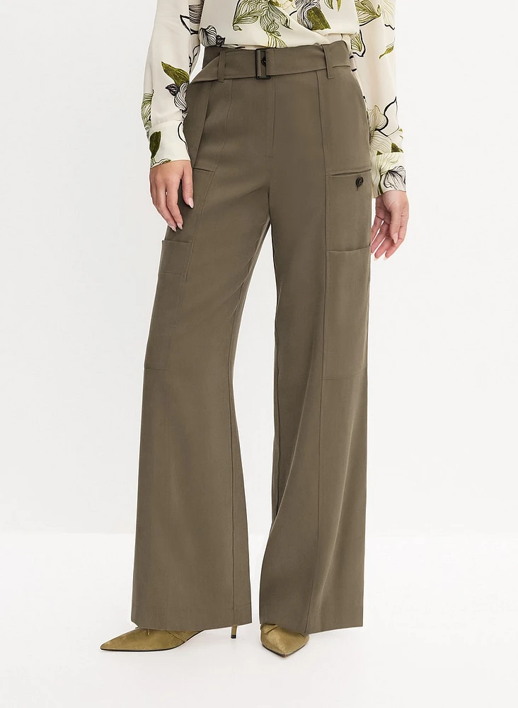 Wide-Leg Utility Pants