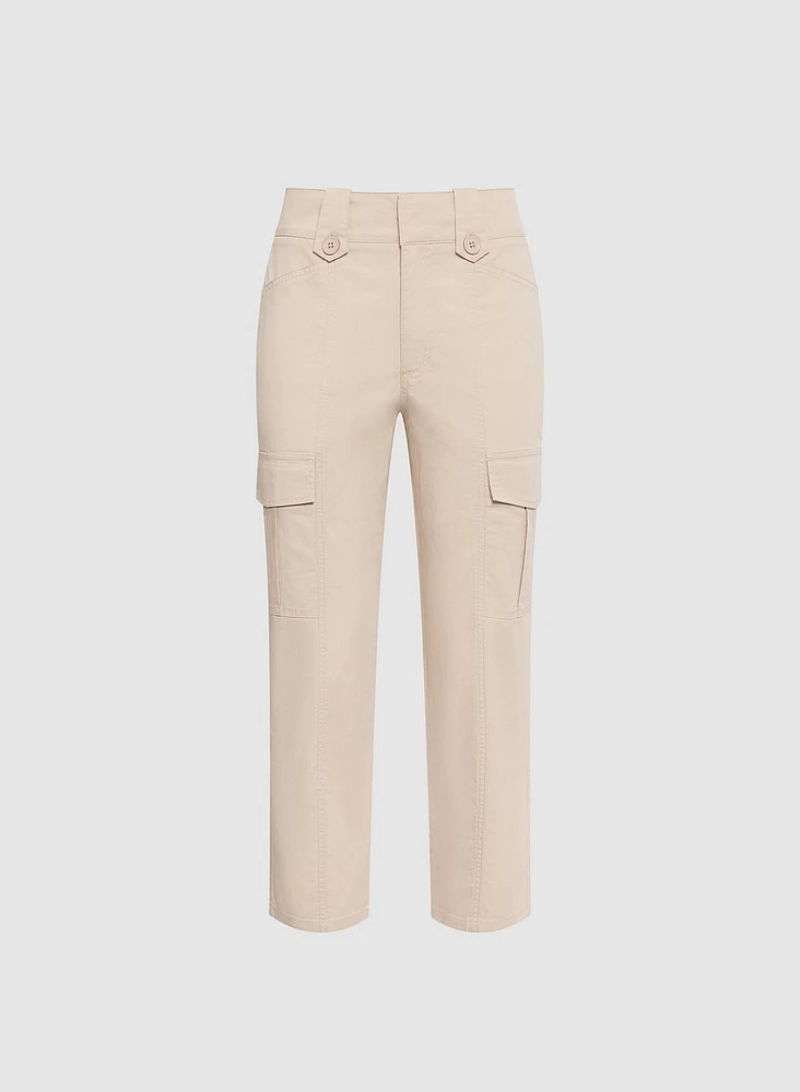 Stretch-Cotton Cargo Capris