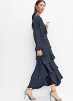 Tiered Satin Dress