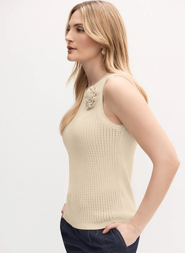 Rosette Knit Tank Top