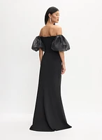 Robe de soirée à manches bouffantes