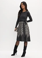 Chevron Print Sweater Dress