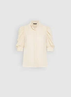Draped Puff Sleeve Blouse