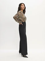 Wide Leg Pintuck Pants