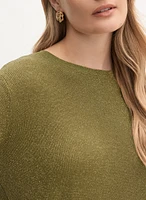 Pull à manches longues en tricot métallique