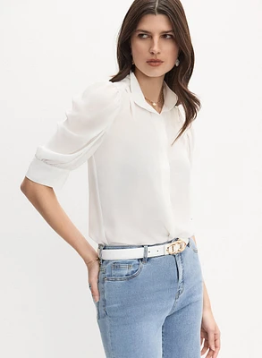 Blouse à col montant
