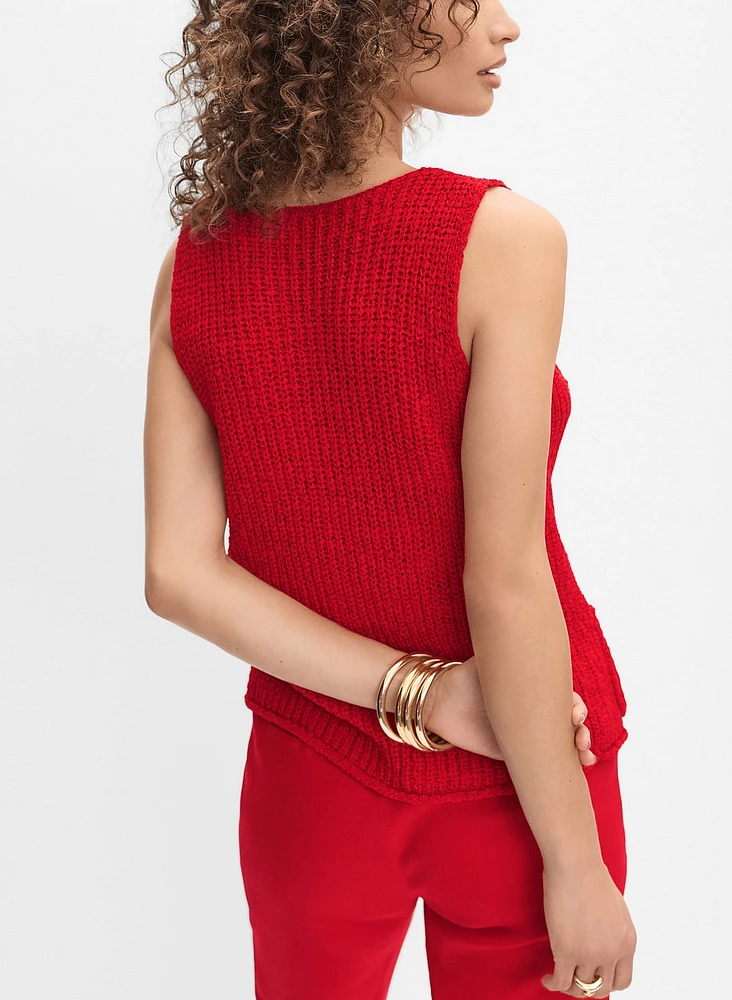 Knit Button-Down Vest