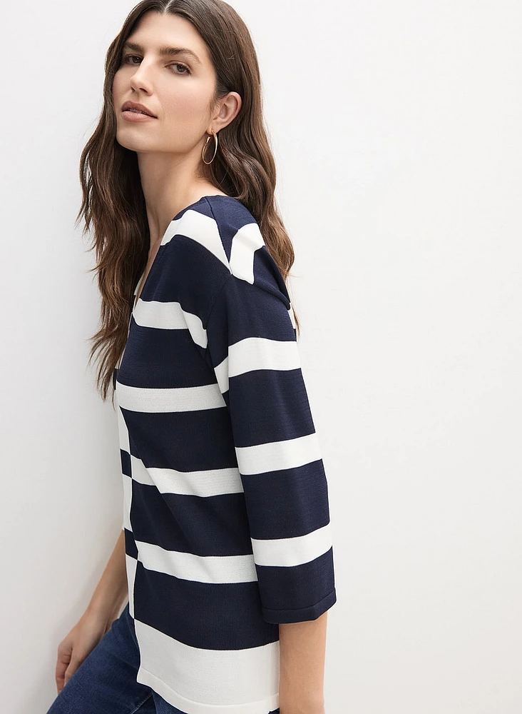 Joseph Ribkoff - Contrast Stripe Sweater