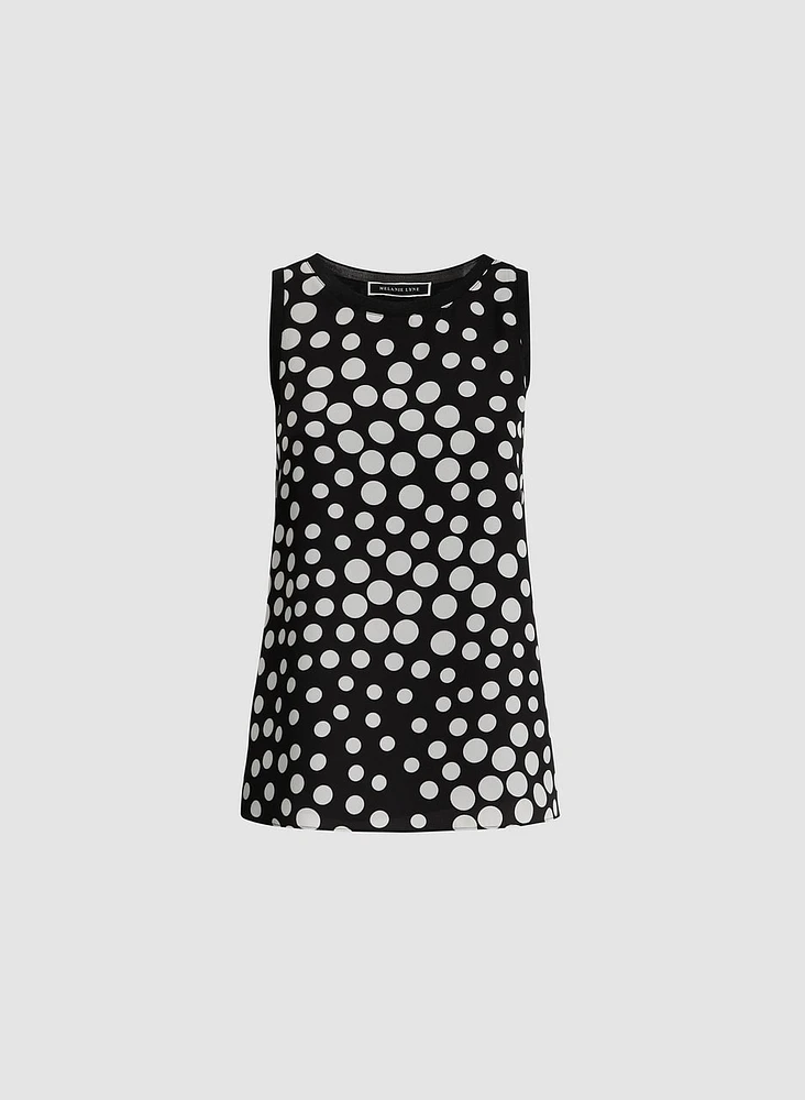 Sleeveless Polka Dot Blouse