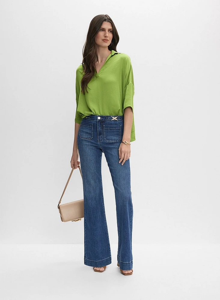 Joseph Ribkoff - Satin Polo Blouse