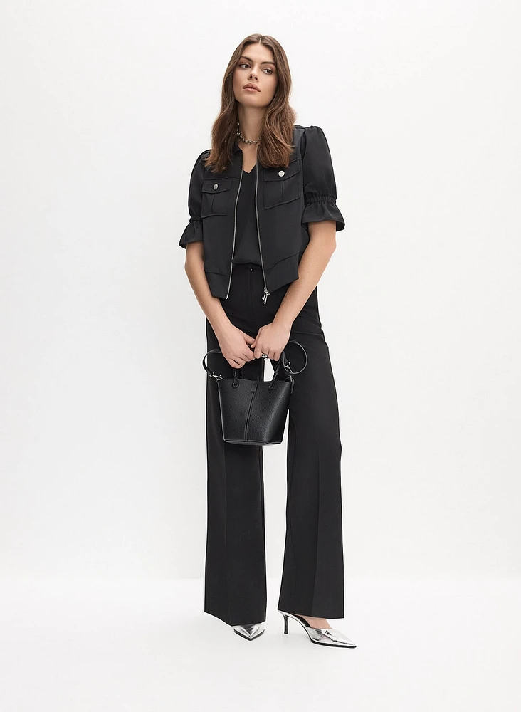 Short Sleeve Jacket & Soho Wide-Leg Pants