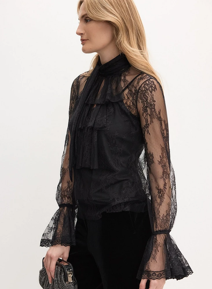 Long Sleeve Lace Blouse