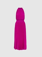 Pleated Satin Dress