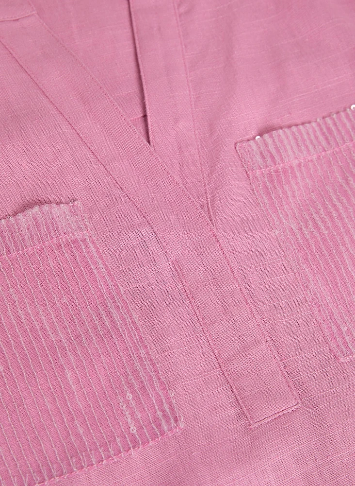 Blouse en lin avec poches à sequins