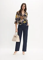 Graphic Tropical Print Blouse