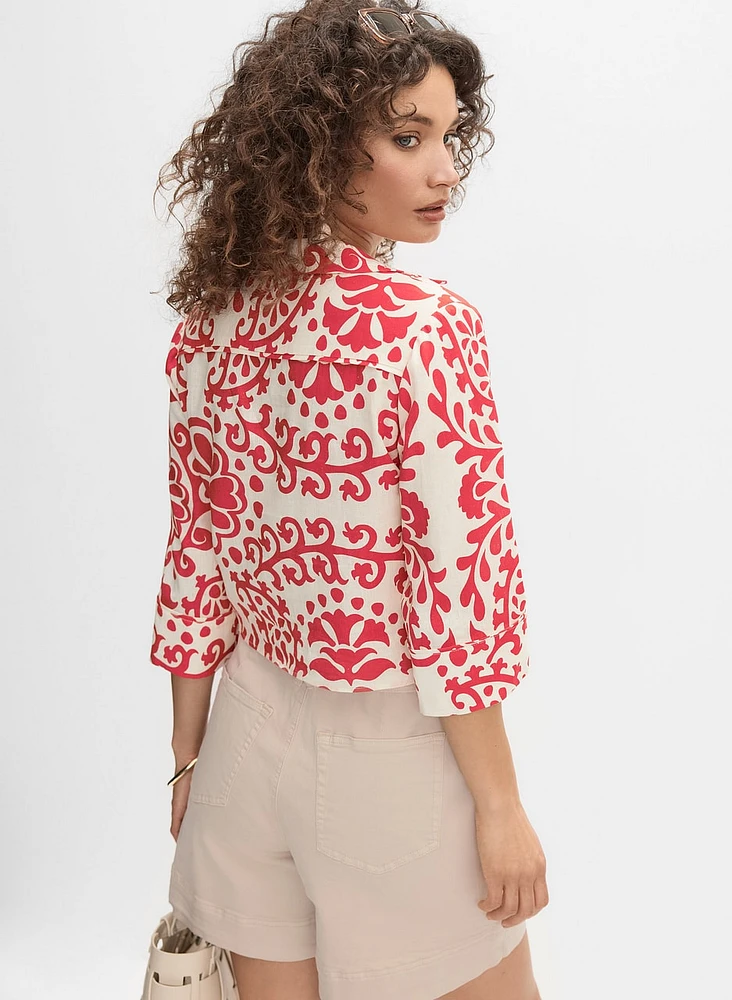 Blouse à motifs en lin