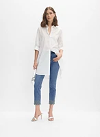 Cotton Rhinestone Embellished Blouse