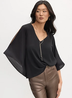 Joseph Ribkoff - Split Cape Sleeve Blouse