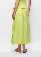 Jupe maxi en satin à taille froncée