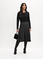 Mixed Jacquard Knit Dress