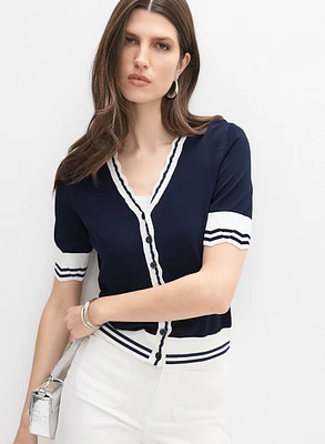 Contrast Trim Cardigan