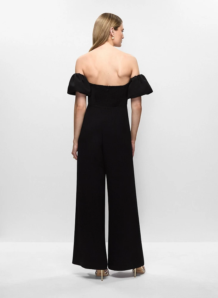 Puff Sleeves Wide Leg Jumpsuit